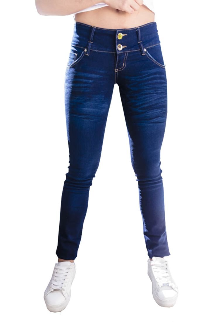 Jeans Color Azul Oscuro Para Dama Con Pretina Ancha Spring - Compra Ahora |  Dafiti Colombia
