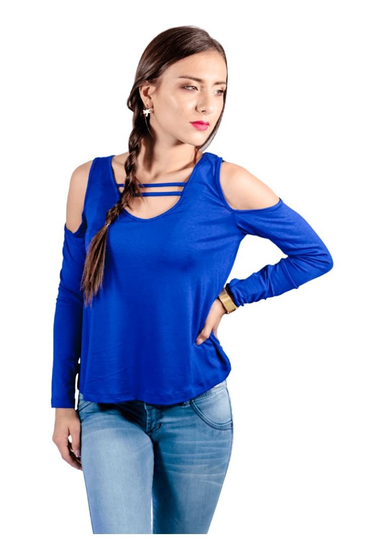 detrás Objeción administrar Blusa Color Azul Rey Bocared Manga Larga Para Dama Macy - Compra Ahora |  Dafiti Colombia