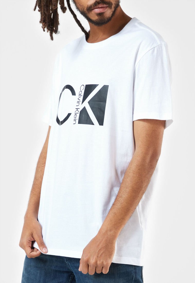 Camiseta Calvin Klein Logo Blanco Negro