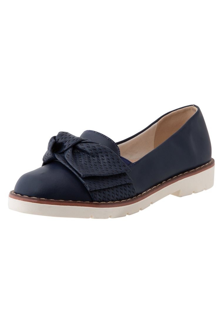 Zapatos Tipo Mocasin Con Lazo Para Mujer Azul Comfort Plus 196236