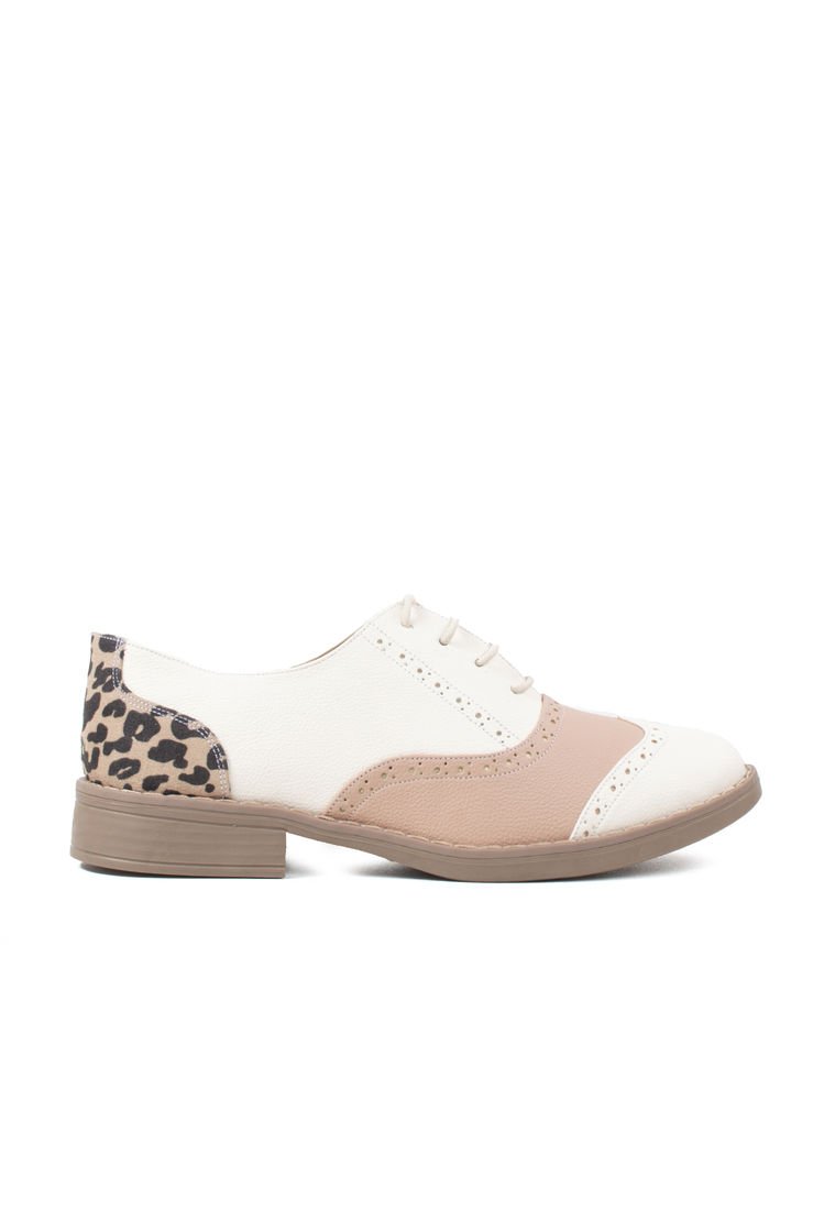 Zapato Tipo Oxford Color Nude Con Animal Print Para Dama Compra