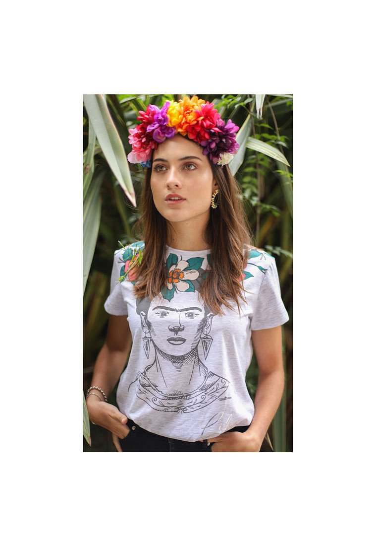 Camiseta Frida Kahlo Gris - Compra Ahora Dafiti Colombia