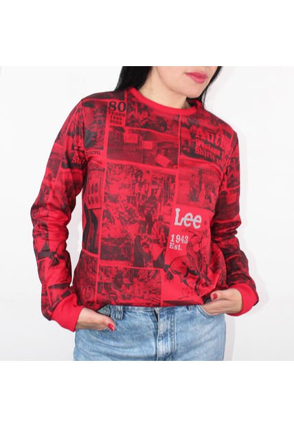 Buzo Estampado 80 Años Para Mujer Lec Lee Rojo Compra Ahora