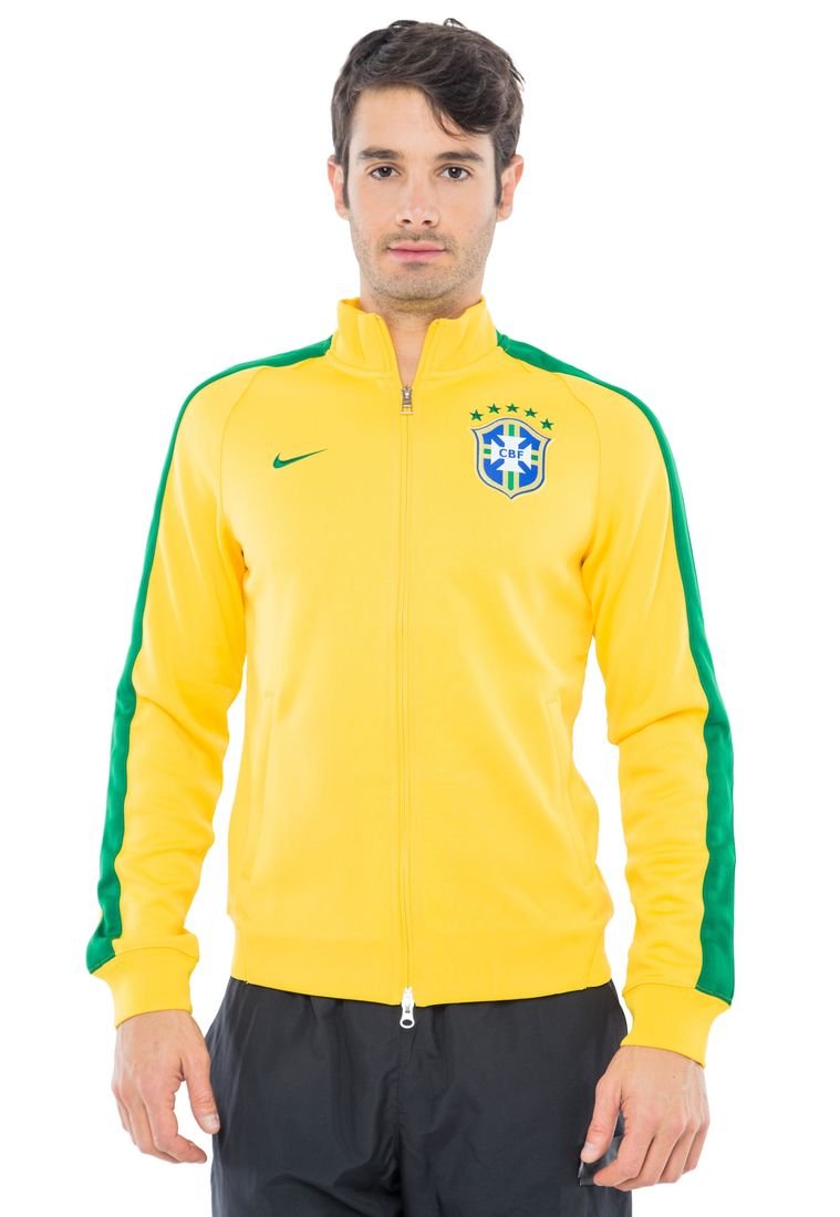 Chaqueta Nike CBF AUTH TR Selección Brasil Amarillo-Verde - Ahora | Dafiti Colombia