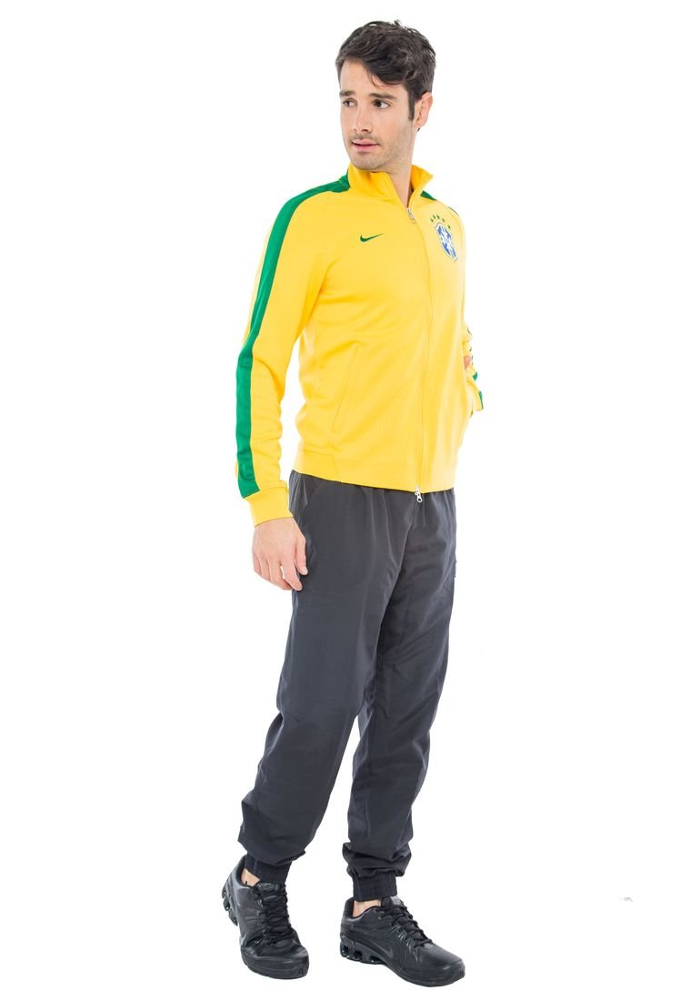 Salida exceso Escoba Chaqueta Nike N98 CBF AUTH TR Selección Brasil Amarillo-Verde - Compra  Ahora | Dafiti Colombia