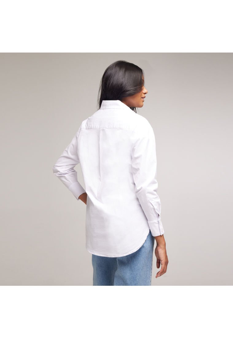 Camisa Mujer Ostu M/L Blanco Algodón - Compra Ahora