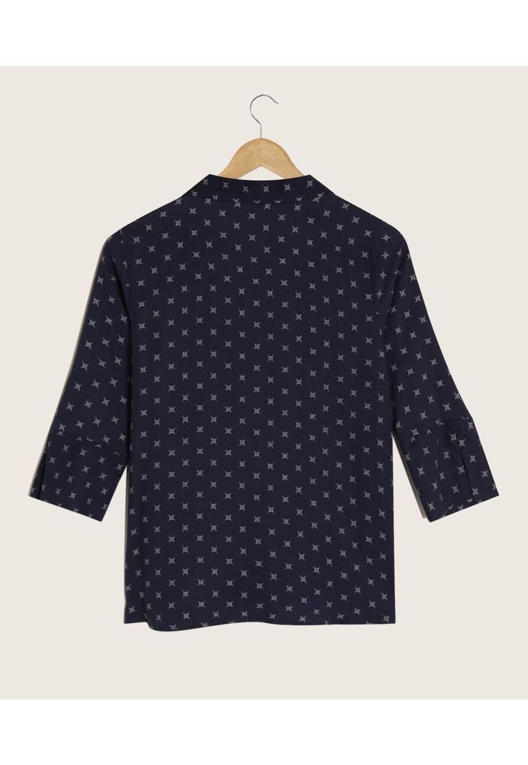 Camisa Mujer Patprimo M 3 4 Azul Oscuro Viscosa Compra Ahora