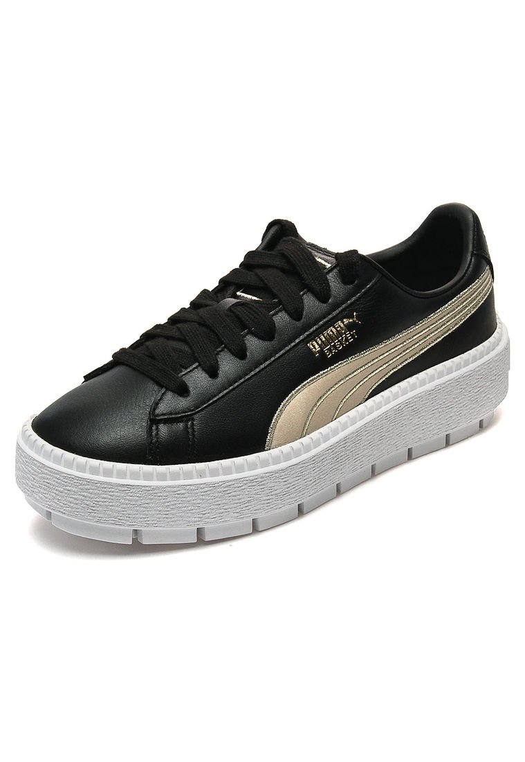 Tenis Negro Dorado Puma Platform Trace Varsity Wns Compra Ahora