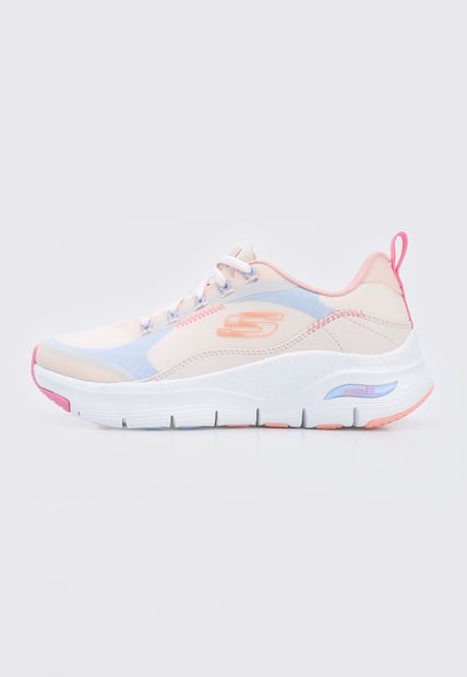 Tenis Training Nude Blanco Celeste Skechers Arch Fit Compra Ahora