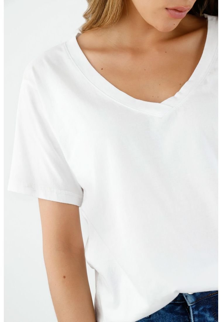 Misterio Corroer búnker Camiseta Blanca Cuello V Para Mujer - Compra Ahora | Dafiti Colombia