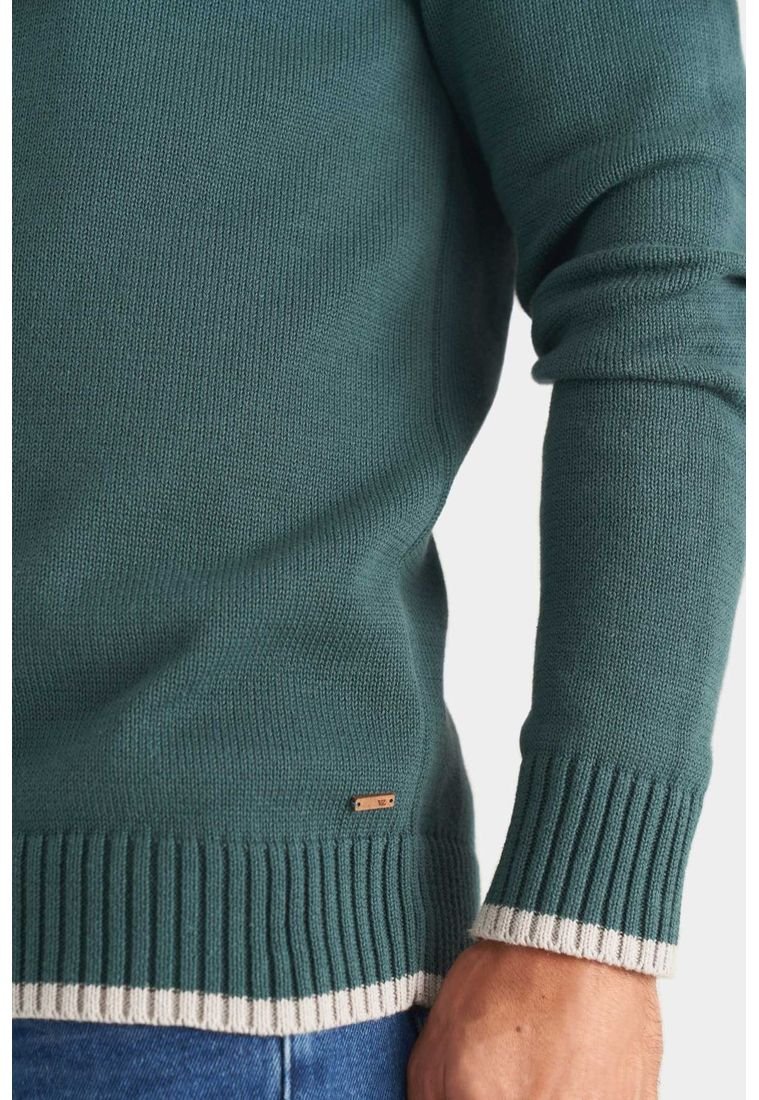 Sweater Tejido Corvus De Algod n Para Hombre Detalles En Contraste