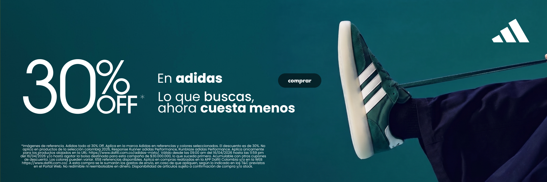 Tenis adidas desde $179.900 