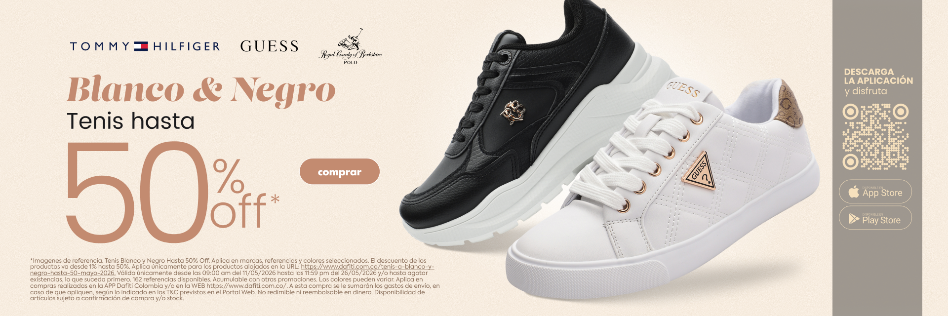 Tenis a blanco y negro Mujer 
