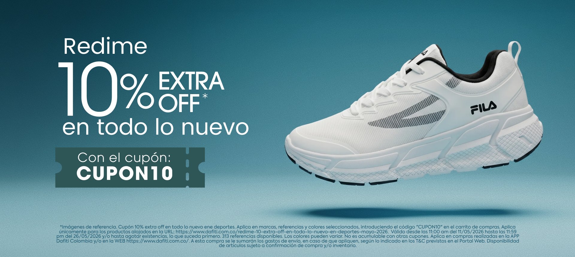 Type campaign nameRedime 10% extra off en todo lo nuevo en deportes Mayo 2026 