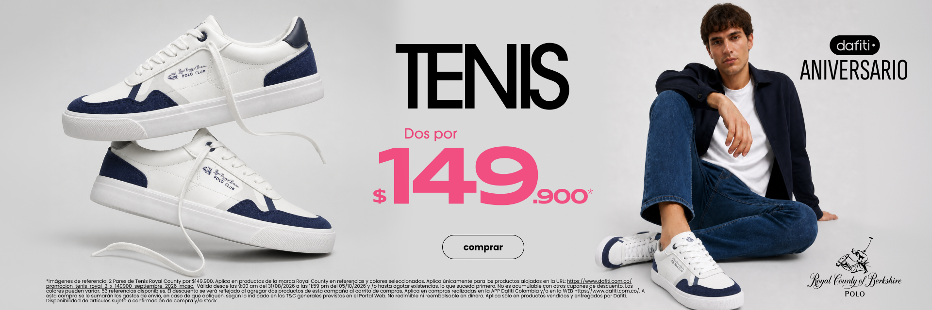 Promocion Tenis Royal 2 x 149900 Septiembre 2026 Masc MERCH