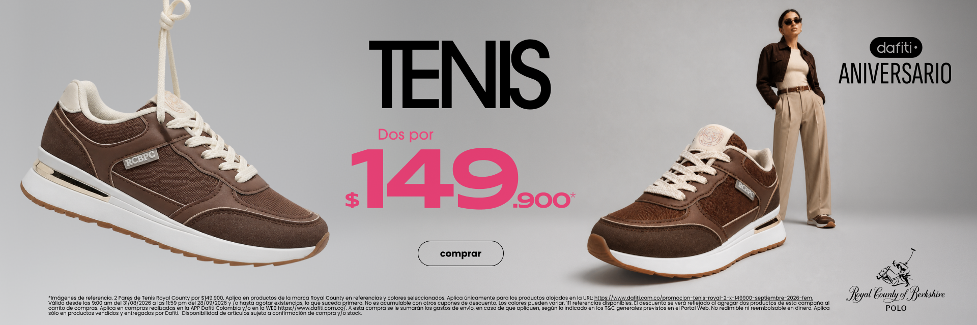 Promocion Tenis Royal 2 x 149900 Septiembre 2026 Fem MERCH