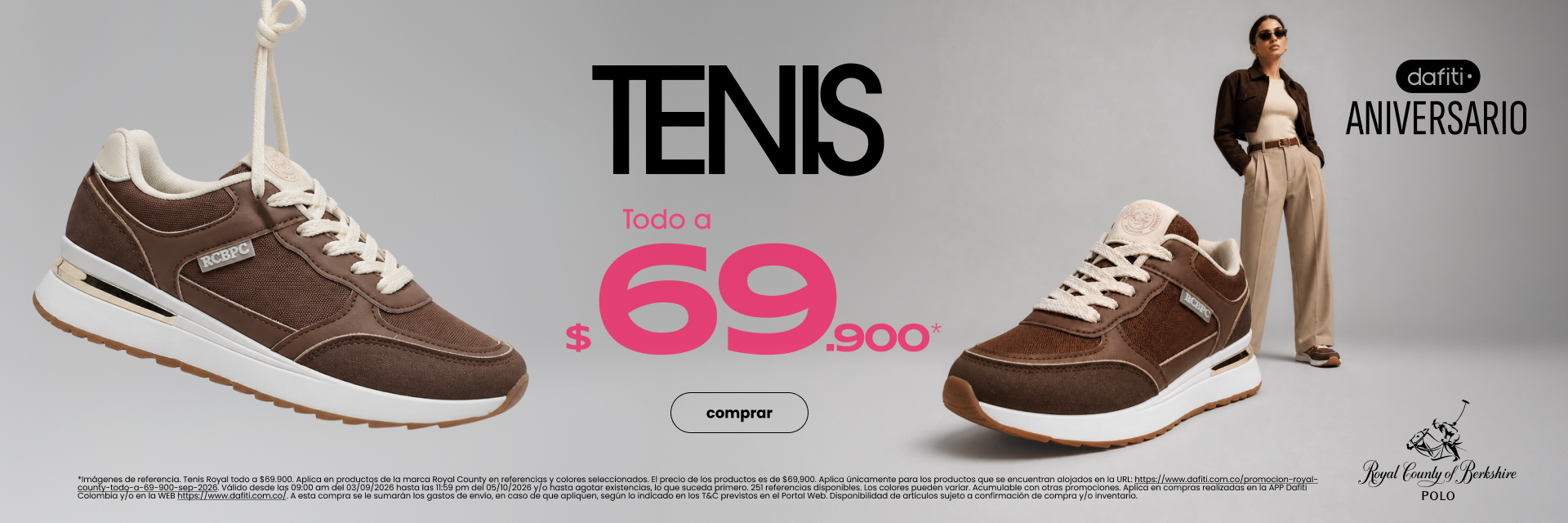 Promocion Tenis Royal 2 x 149900 Septiembre 2026 Fem MERCH