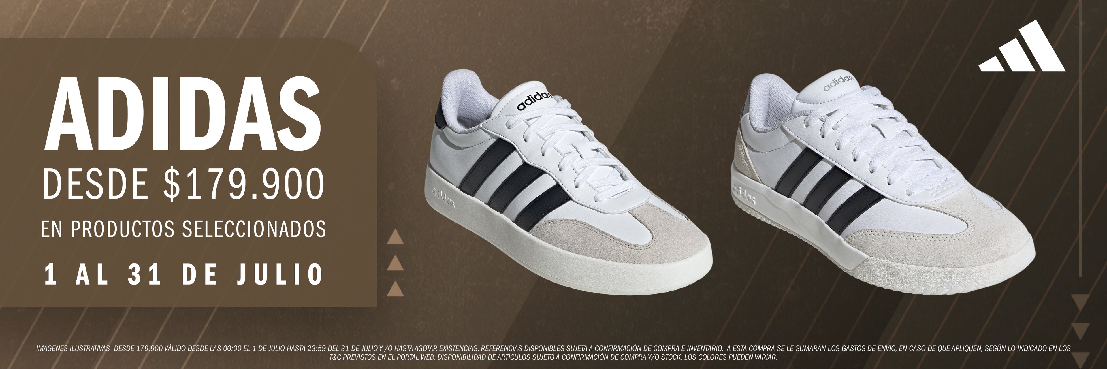 Tenis adidas desde $179.900 