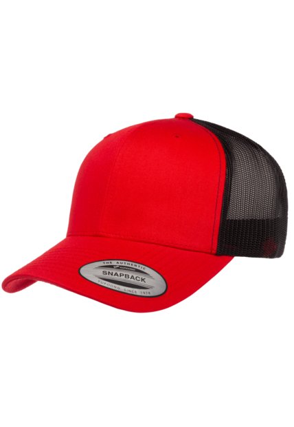 Gorra Flexfit 6606 Retro Trucker Rojo/negro