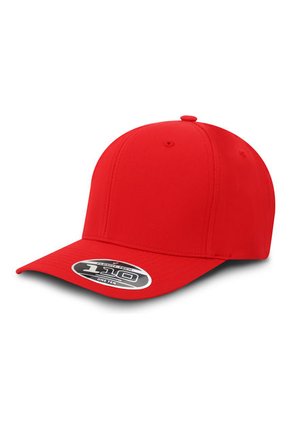 Gorra Flexfit 110 Tactel Velcro BK Rojo