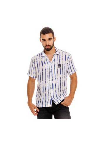 Marithe Francois Girbaud Camisa Manga Corta Denim Para Hombre Girbaud MARITHE FRANCOIS GIRBAUD