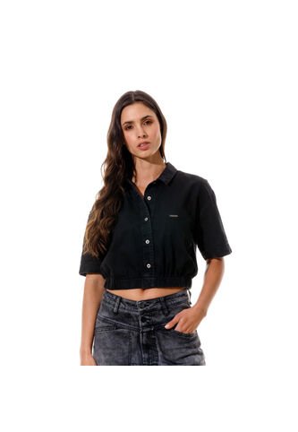 Marithe Francois Girbaud Camisa Manga Corta Denim Para Mujer Ailé Girbaud MARITHE FRANCOIS GIRBAUD
