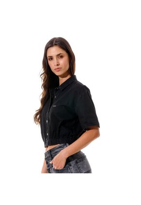 Marithe Francois Girbaud Camisa Manga Corta Denim Para Mujer Ailé Girbaud