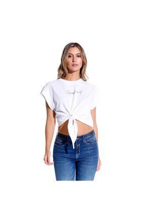 Marithe Francois Girbaud Camiseta Manga Corta Para Mujer Creme Girbaud