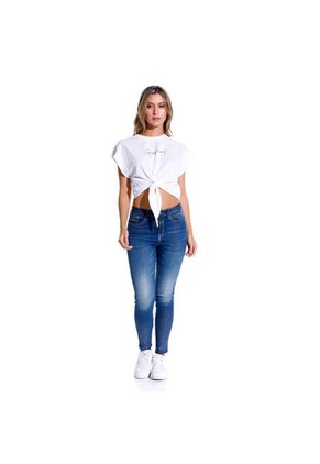 Marithe Francois Girbaud Camiseta Manga Corta Para Mujer Creme Girbaud