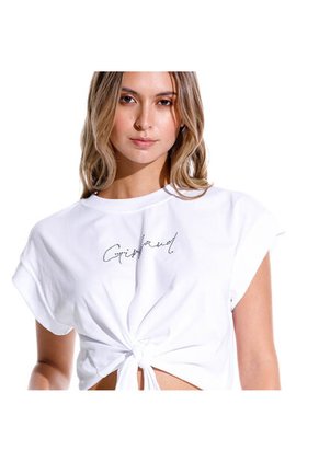 Marithe Francois Girbaud Camiseta Manga Corta Para Mujer Creme Girbaud