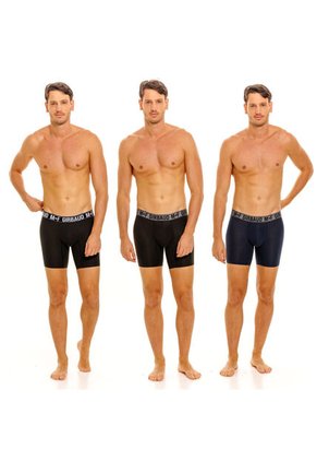 Marithe Francois Girbaud Boxer Tripack Negro/Azul Algodón-Licra Para Hombre Girbaud