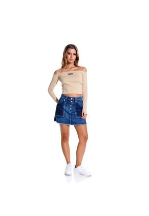 Marithe Francois Girbaud Falda Denim Para Mujer Reine Girbaud