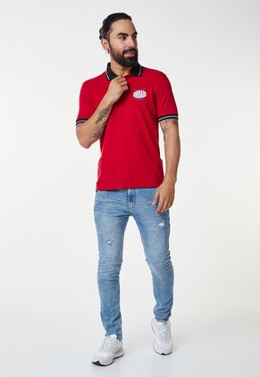 Polo Rojo-Negro-Blanco MARITHE FRANCOIS GIRBAUD Cavalier