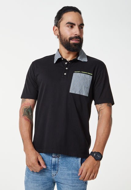 Polo Negro-Azul-Verde Neón MARITHE FRANCOIS GIRBAUD