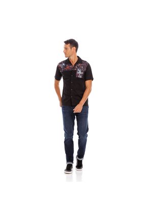 Marithe Francois Girbaud Camisa Manga Corta Denim Para Hombre