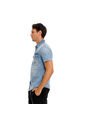 Marithe Francois Girbaud Camisa Manga Corta Denim Para Hombre Napoleón Girbaud de MARITHE FRANCOIS GIRBAUD