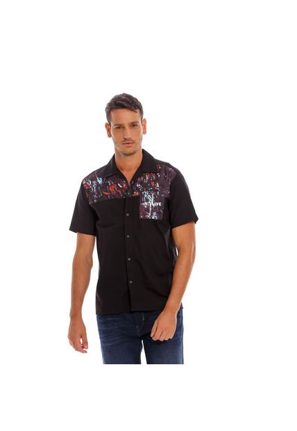 Marithe Francois Girbaud Camisa Manga Corta Denim Para Hombre