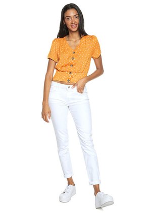 Blusa Mostaza-Blanco Active