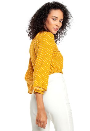 Blusa Mostaza-Blanco Active