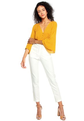 Blusa Mostaza-Blanco Active