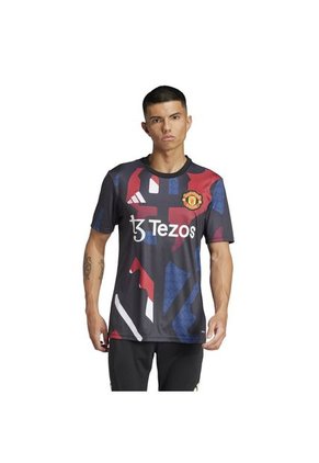 Camiseta Adidas Hombre Mufc Prepartido-Negro-Multicolor