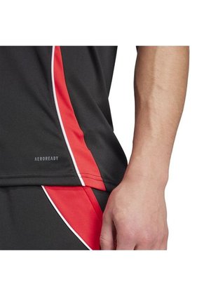 Camiseta Adidas Hombre Tiro 24-Negro-Rojo