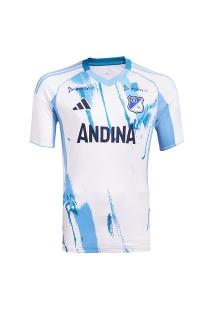 Camiseta Adidas Hombre Millonarios Visitante - Blanco - Azul