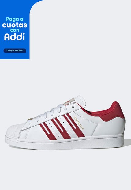 Tenis Lifestyle Blanco Rojo Dorado adidas Originals Superstar Compra Ahora Dafiti Colombia