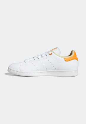 Tenis Lifestyle Blanco-Naranja Neón-Amarillo adidas Originals Stan Smith Her Vegan