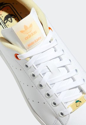 Tenis Lifestyle Blanco-Naranja Neón-Amarillo adidas Originals Stan Smith Her Vegan
