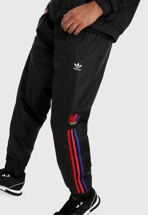 Pantalón Negro-Rojo adidas Originals Trifolio 3 rayas