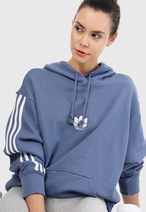 Buzo Azul-Blanco adidas Originals Trifolia  3D Holgado
