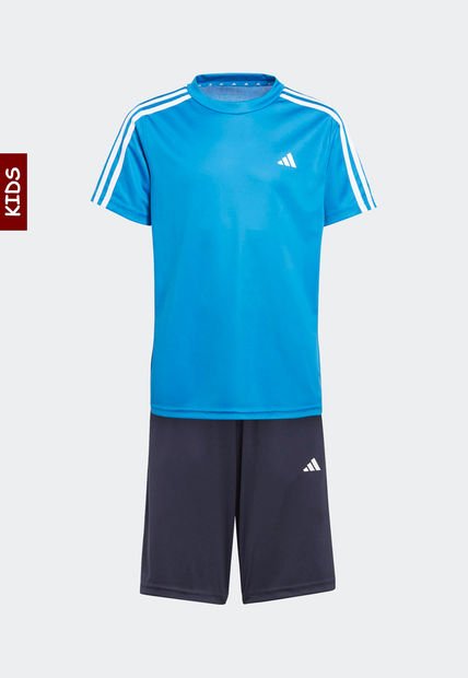 Conjunto Deportivo Azul Royal-Azul Navy-Blanco adidas Originals Aeroready 3 Rayas
