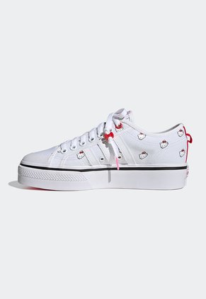 Tenis Lifestyle Blanco-Negro-Rojo adidas Originals Nizza Platform